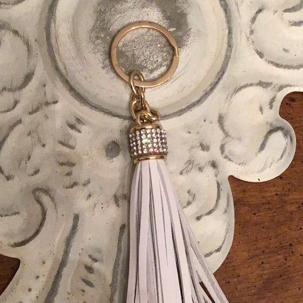 KEY CHAIN PURSE BLING TASSEL  CRYSTAL KEY FOB NEW